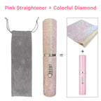 DiamondGlow™ 2-in-1 Wireless Hair Straightener & Curler Brush – USB Rechargeable Travel Styler