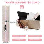 DiamondGlow™ 2-in-1 Wireless Hair Straightener & Curler Brush – USB Rechargeable Travel Styler
