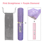DiamondGlow™ 2-in-1 Wireless Hair Straightener & Curler Brush – USB Rechargeable Travel Styler