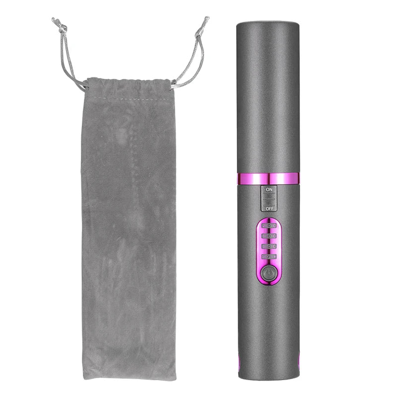 DiamondGlow™ 2-in-1 Wireless Hair Straightener & Curler Brush – USB Rechargeable Travel Styler