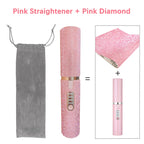 DiamondGlow™ 2-in-1 Wireless Hair Straightener & Curler Brush – USB Rechargeable Travel Styler